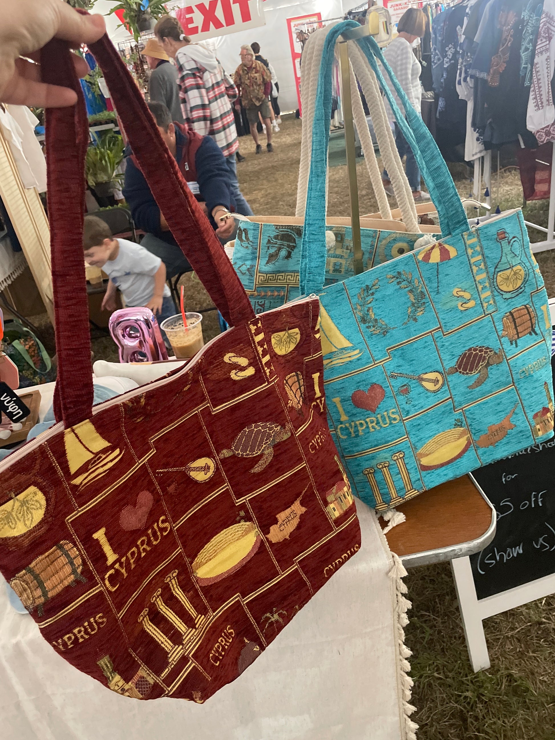 Boho Shoulder Bag W/ Cyprus Designs