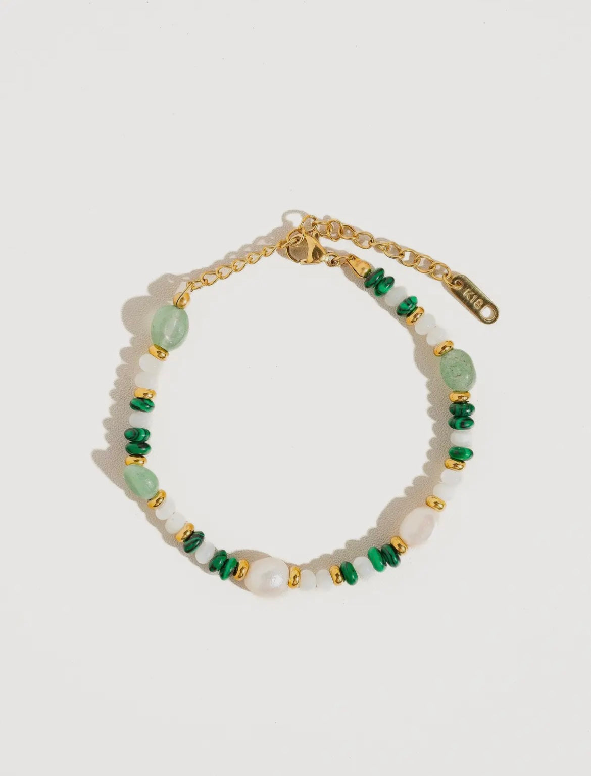 18K Gold Plated Green Heart Matching Set (Necklace + Bracelet)