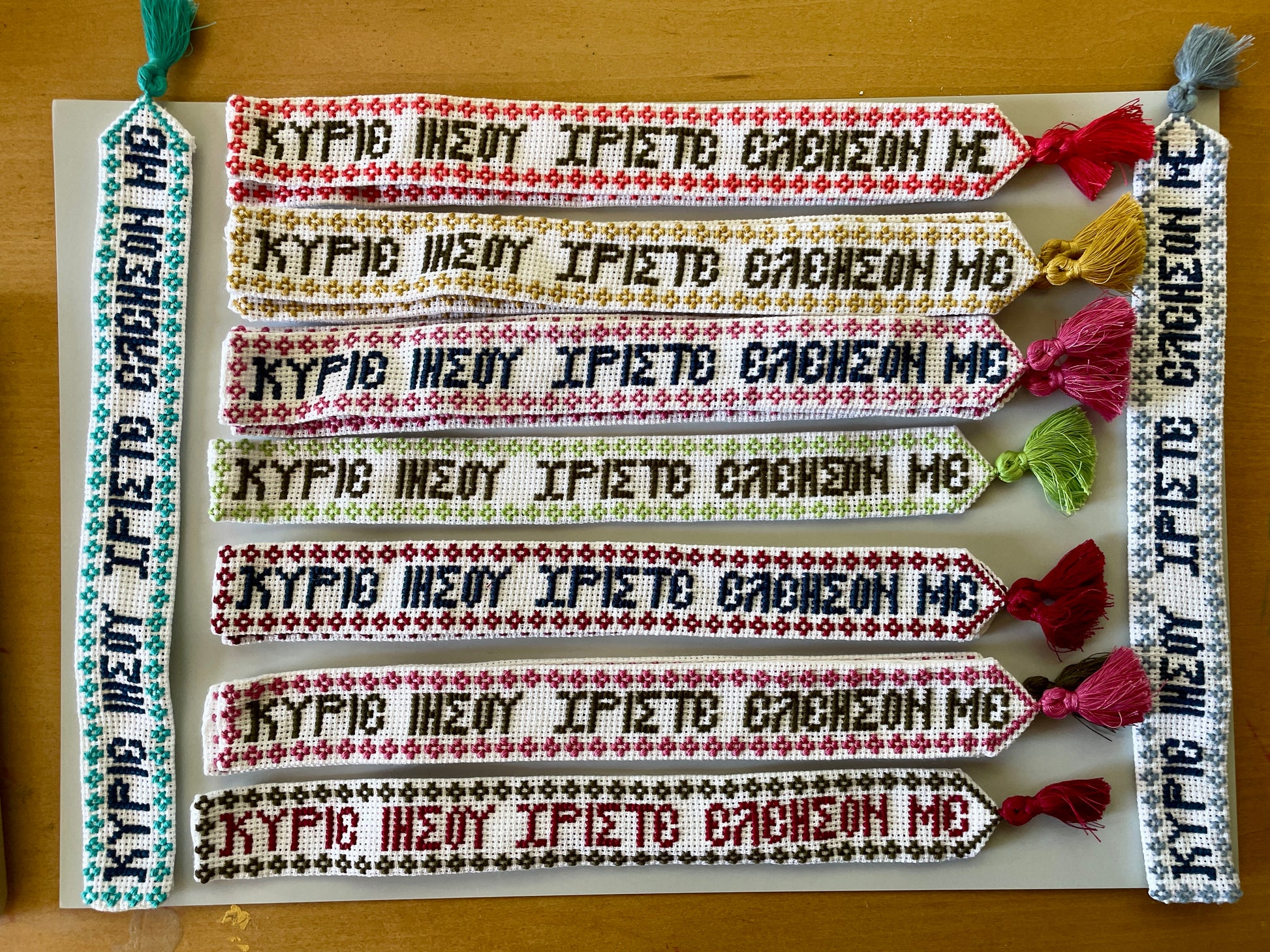 Cross Stitched Orthodox Bookmarks (Handmade in Andros, Greece)