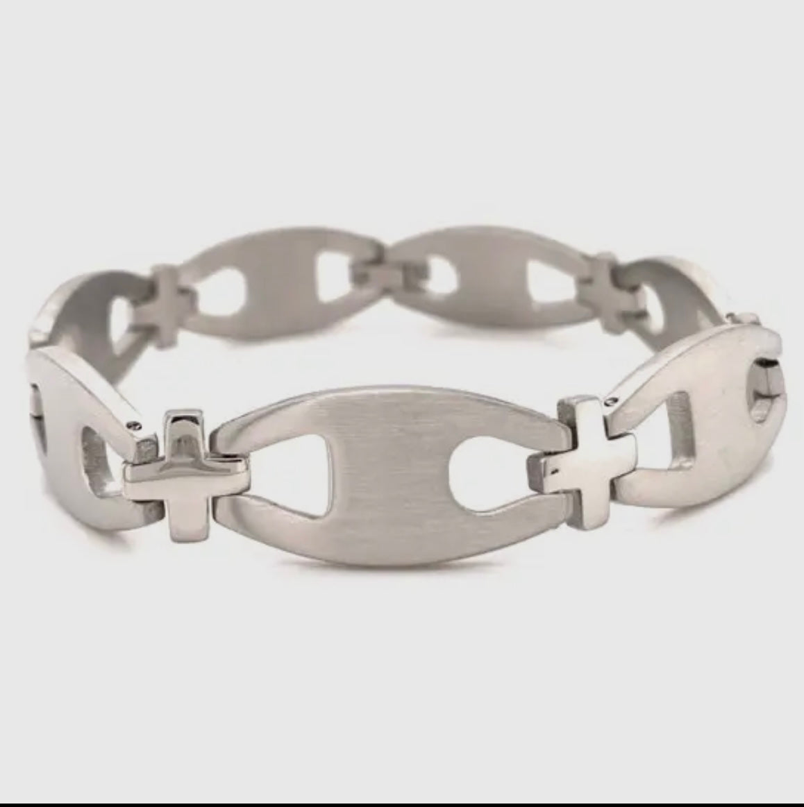 Men’s Stainless Steel Cross Bracelet