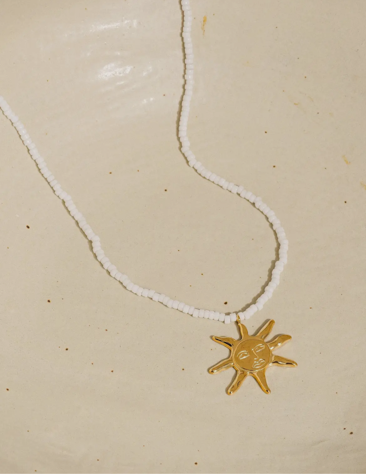 18k Sunshine Beaded Necklace Non Tarnish Hypoallergenic