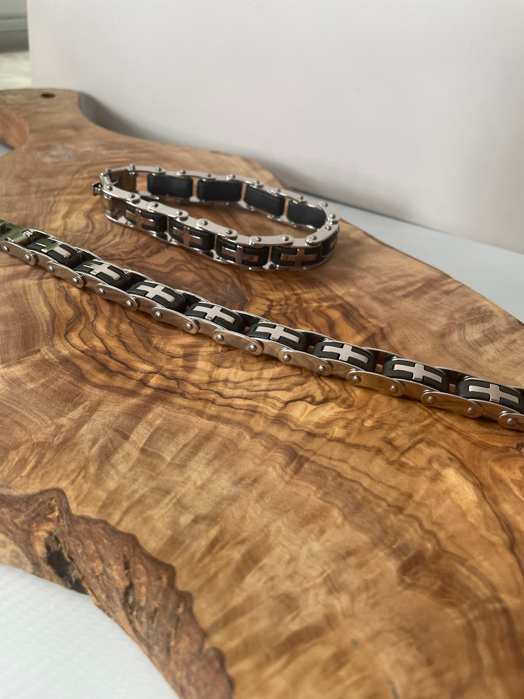 Men's Stainless Steel Bike Chain Style Bracelet
