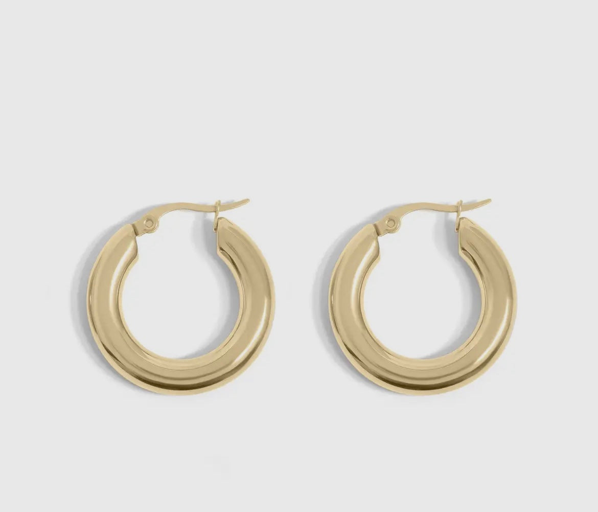 Stainless Steel Chunky Hoop Earrings