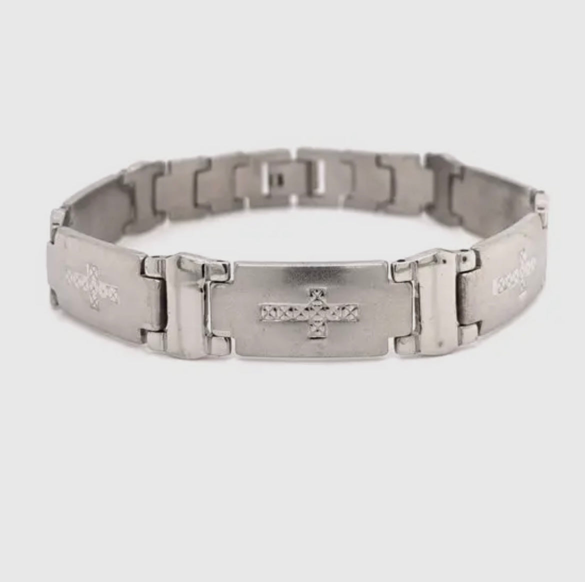 Men’s Stainless Steel Cross Bracelet