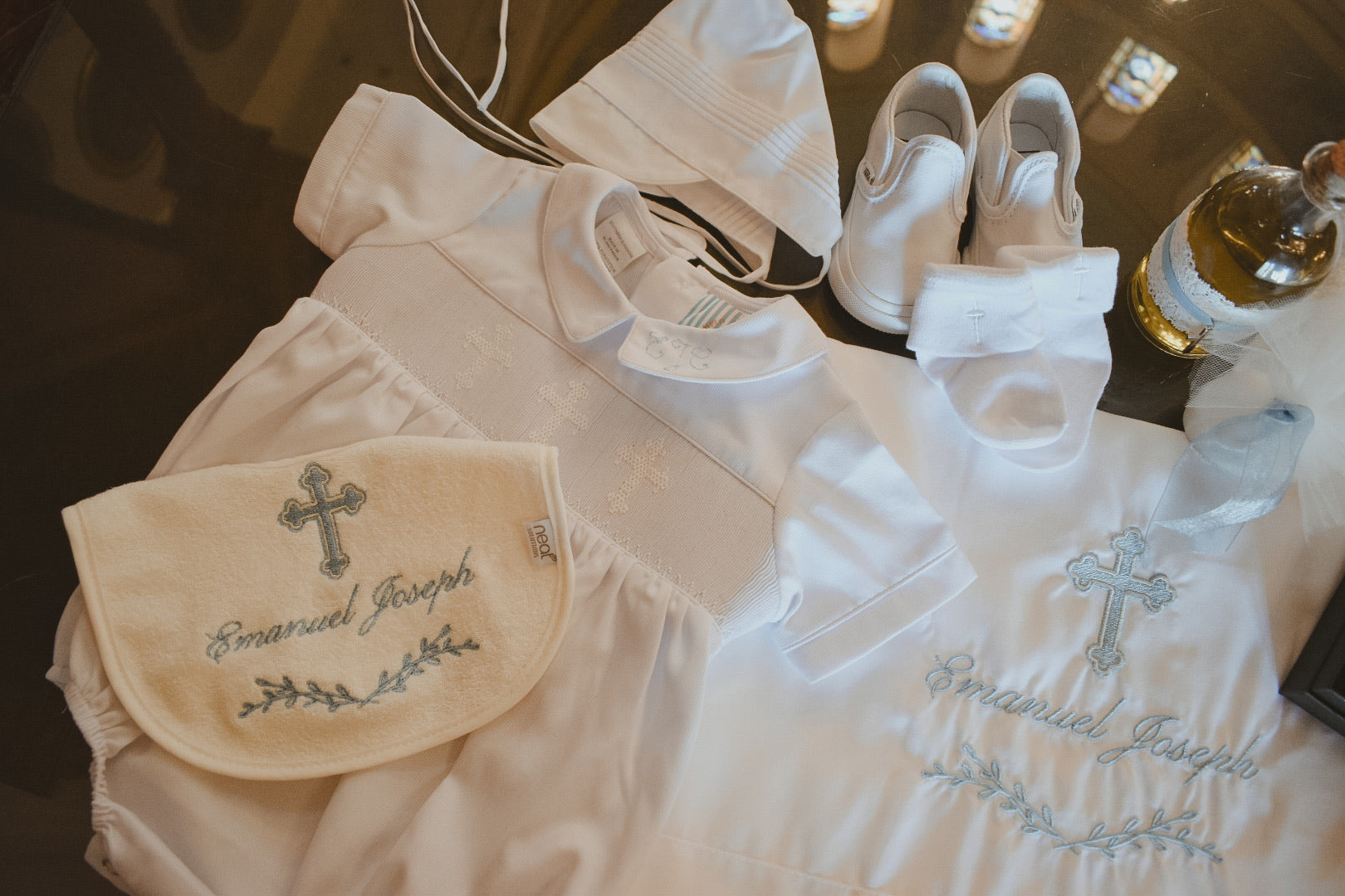 Custom Baptismal Embroidery Linens