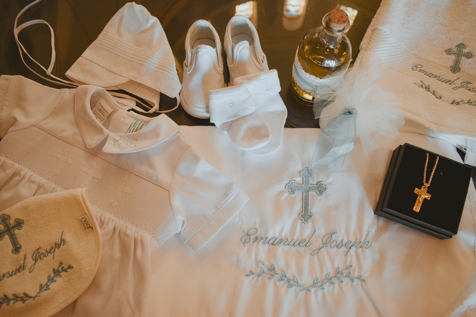 Custom Baptismal Embroidery Linens