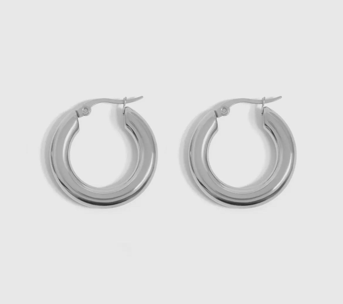 Stainless Steel Chunky Hoop Earrings