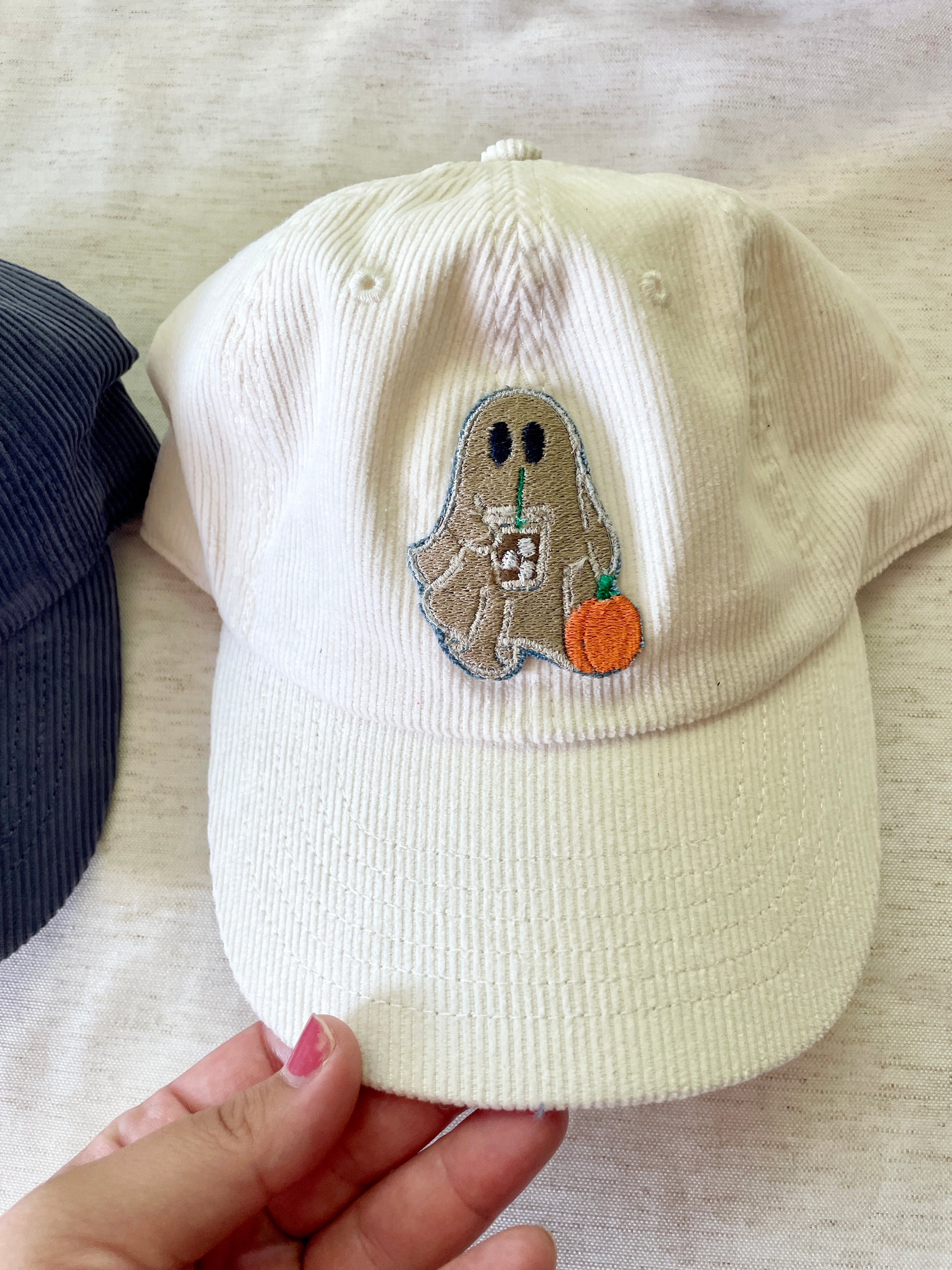 Ghost drinking Frappe Corduroy Hat
