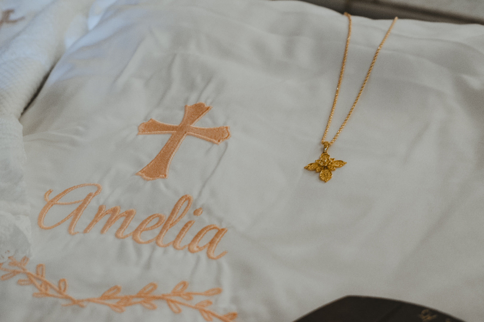 Custom Baptismal Embroidery Linens