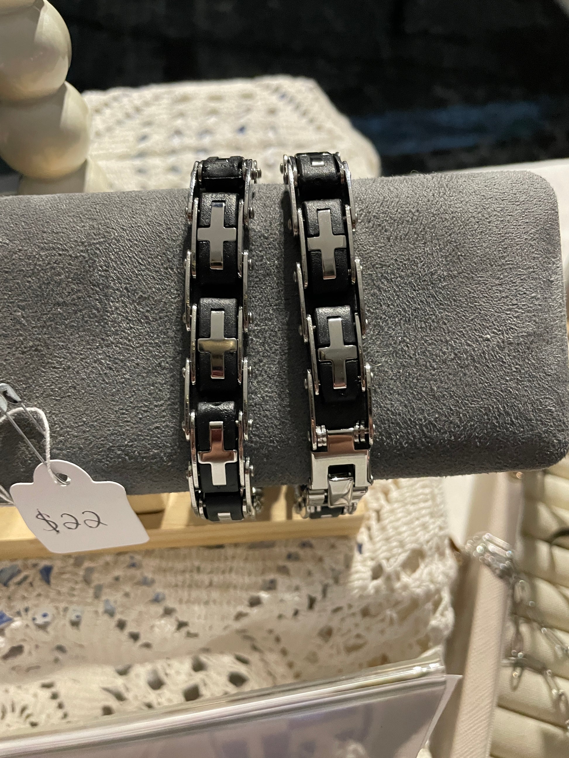 Men's 18k Stainless Steel Bike Chain Style Bracelet