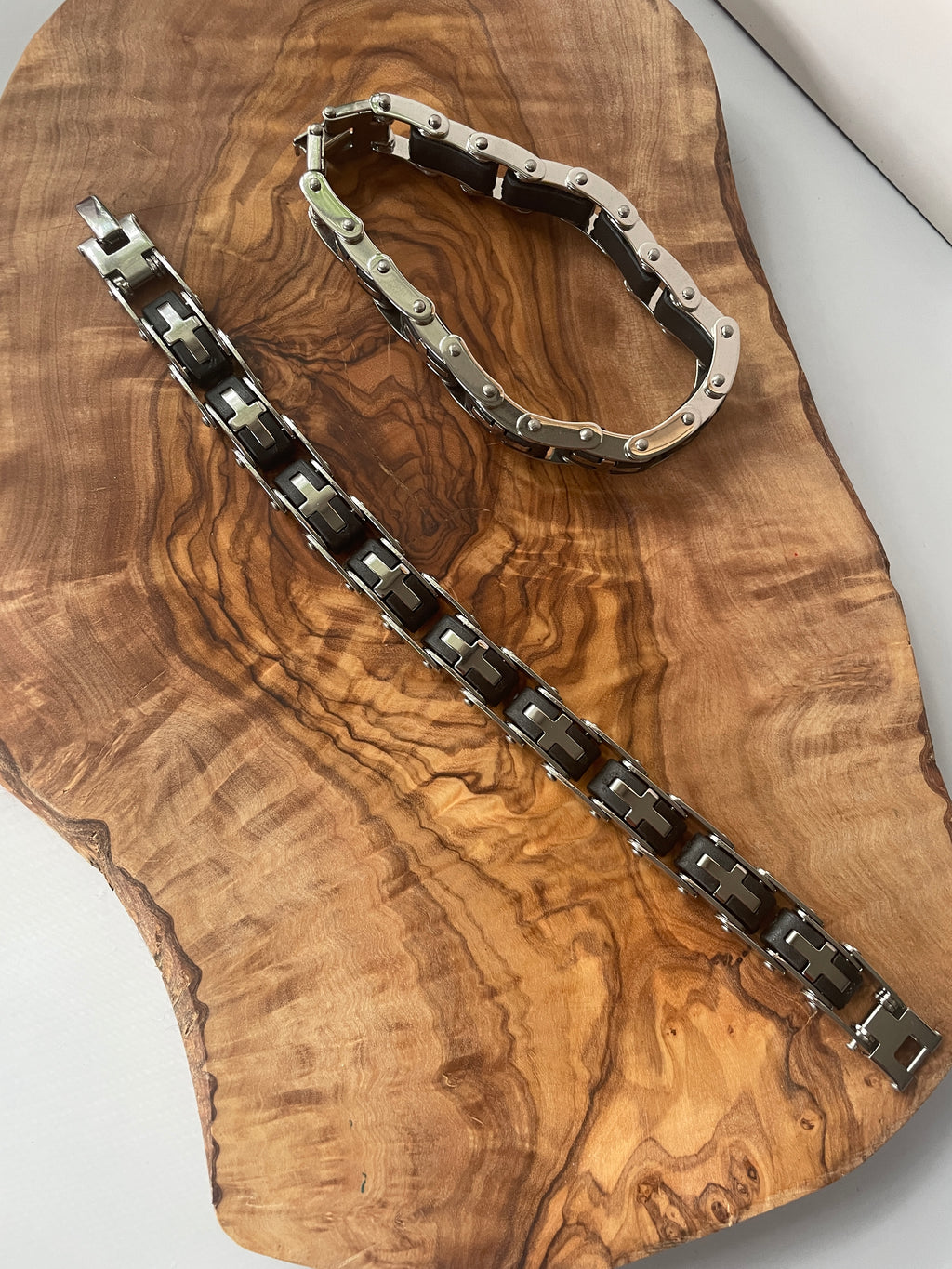 Men's Stainless Steel Bike Chain Style Bracelet