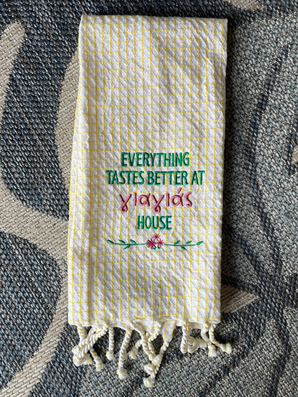 Everything Tastes Better At Yiayia’s House Decorative Kitchen Towel