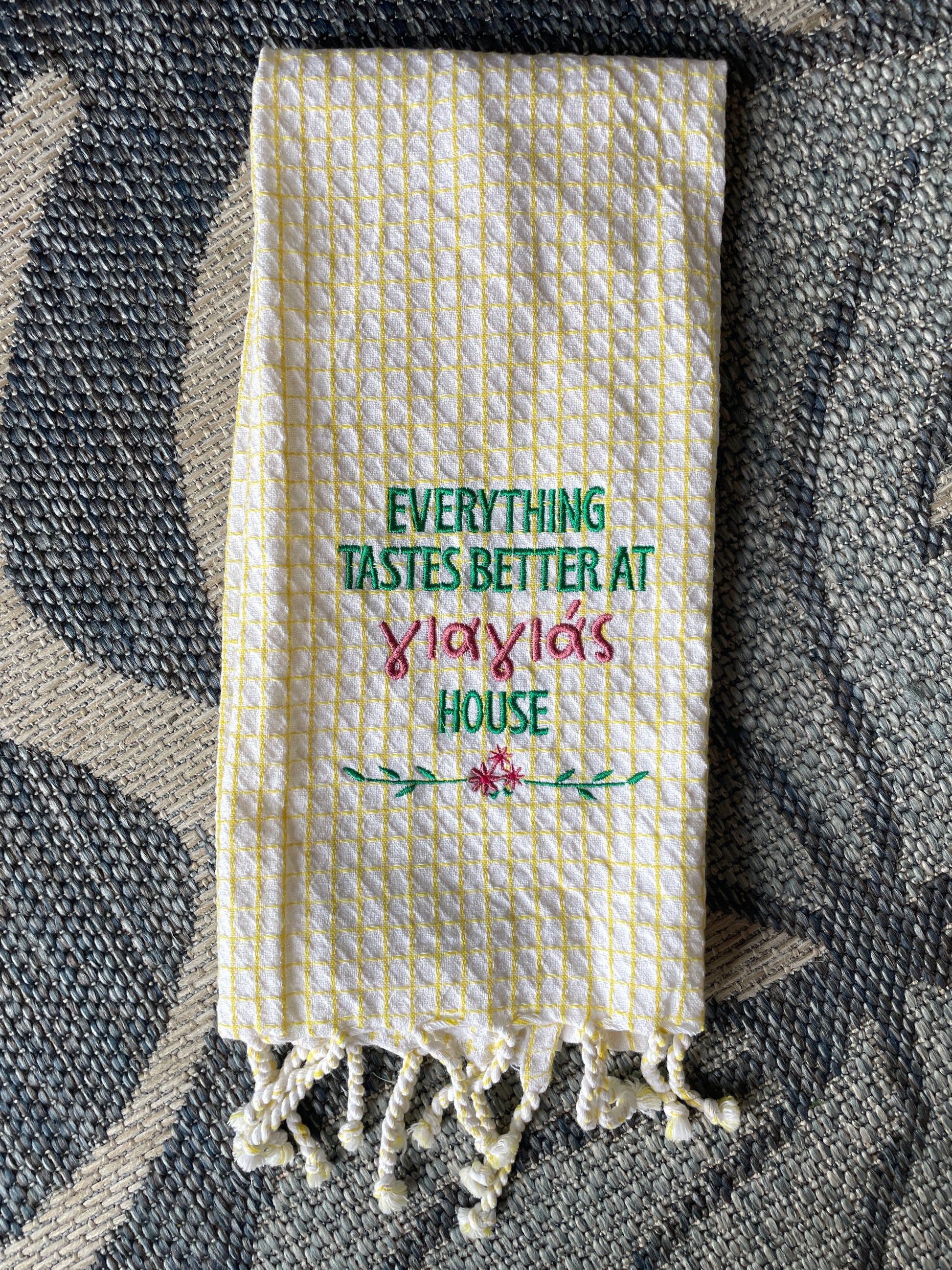 Everything Tastes Better At Yiayia’s House Decorative Kitchen Towel