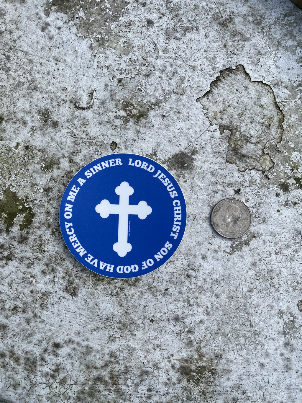 Jesus Prayer Blue 3inch Matte Vinyl Sticker