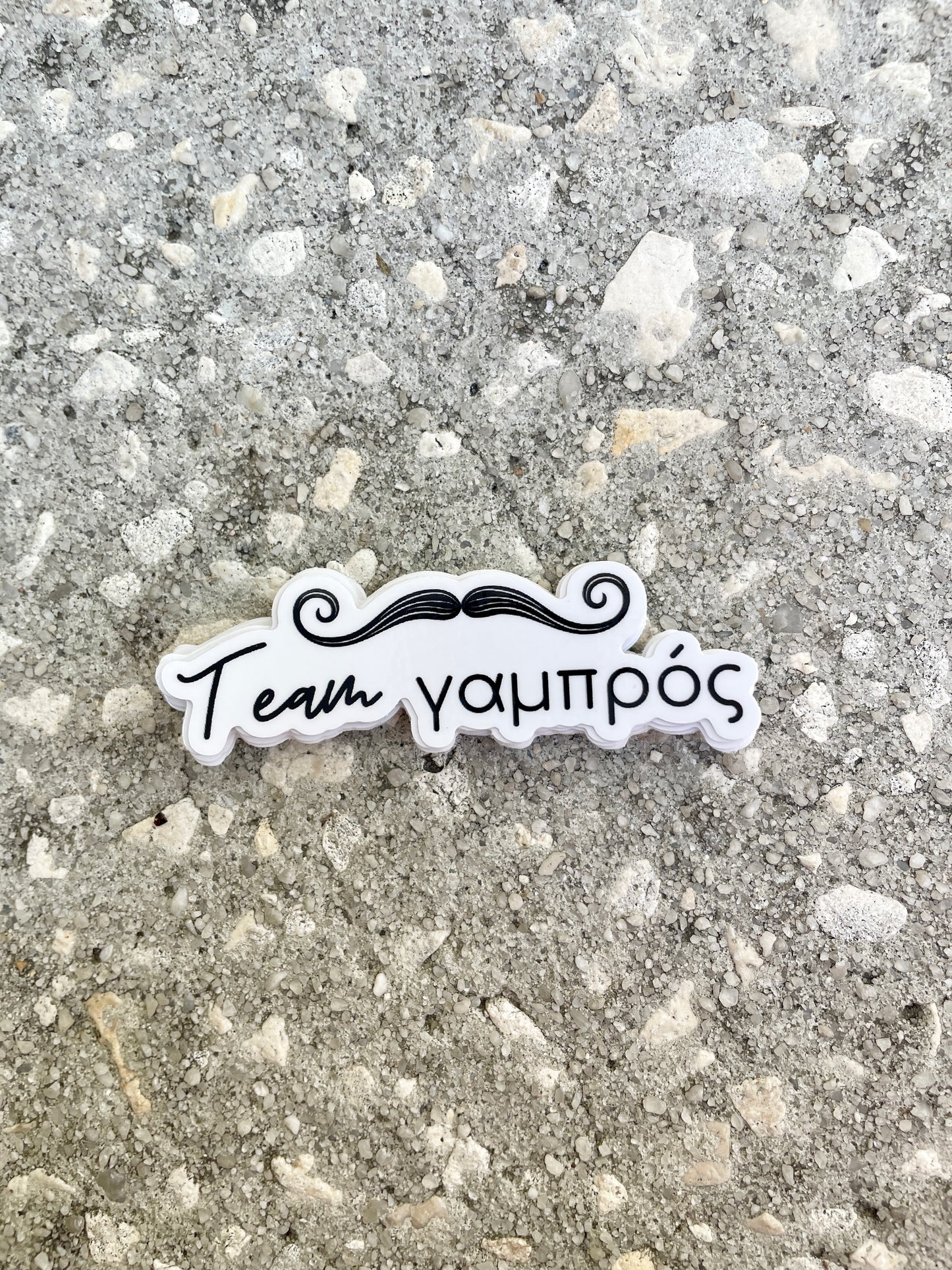 Team Gambros Mustache Shiney 2 inch Sticker