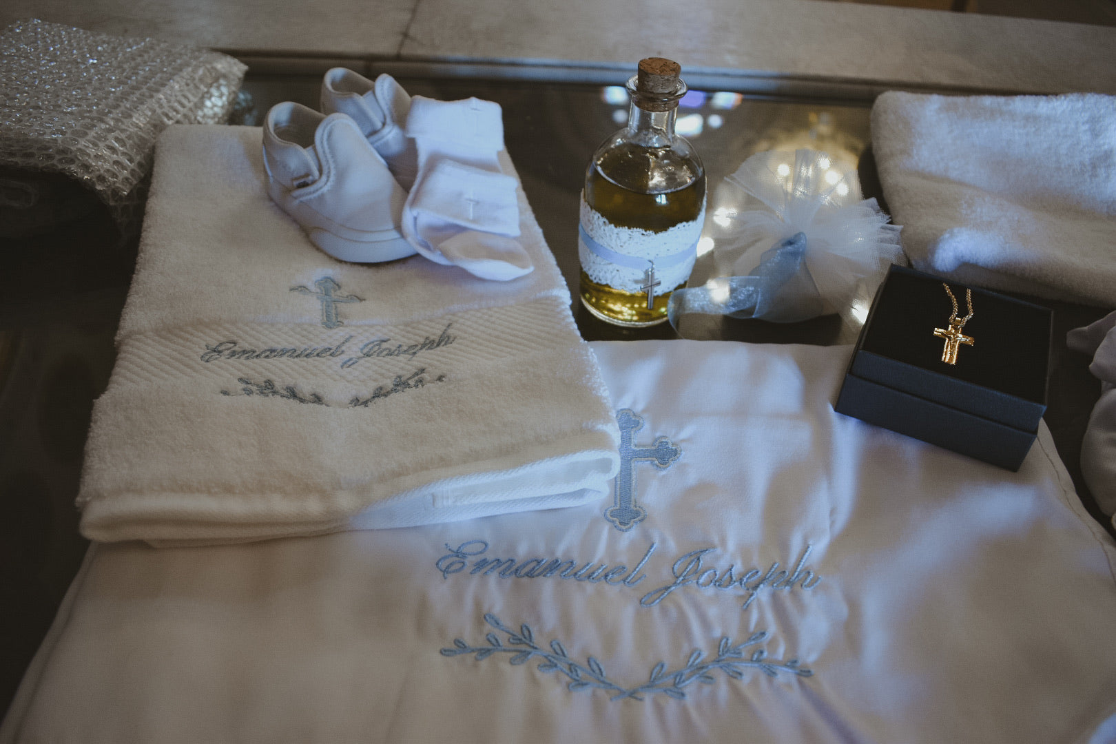 Custom Baptismal Embroidery Linens