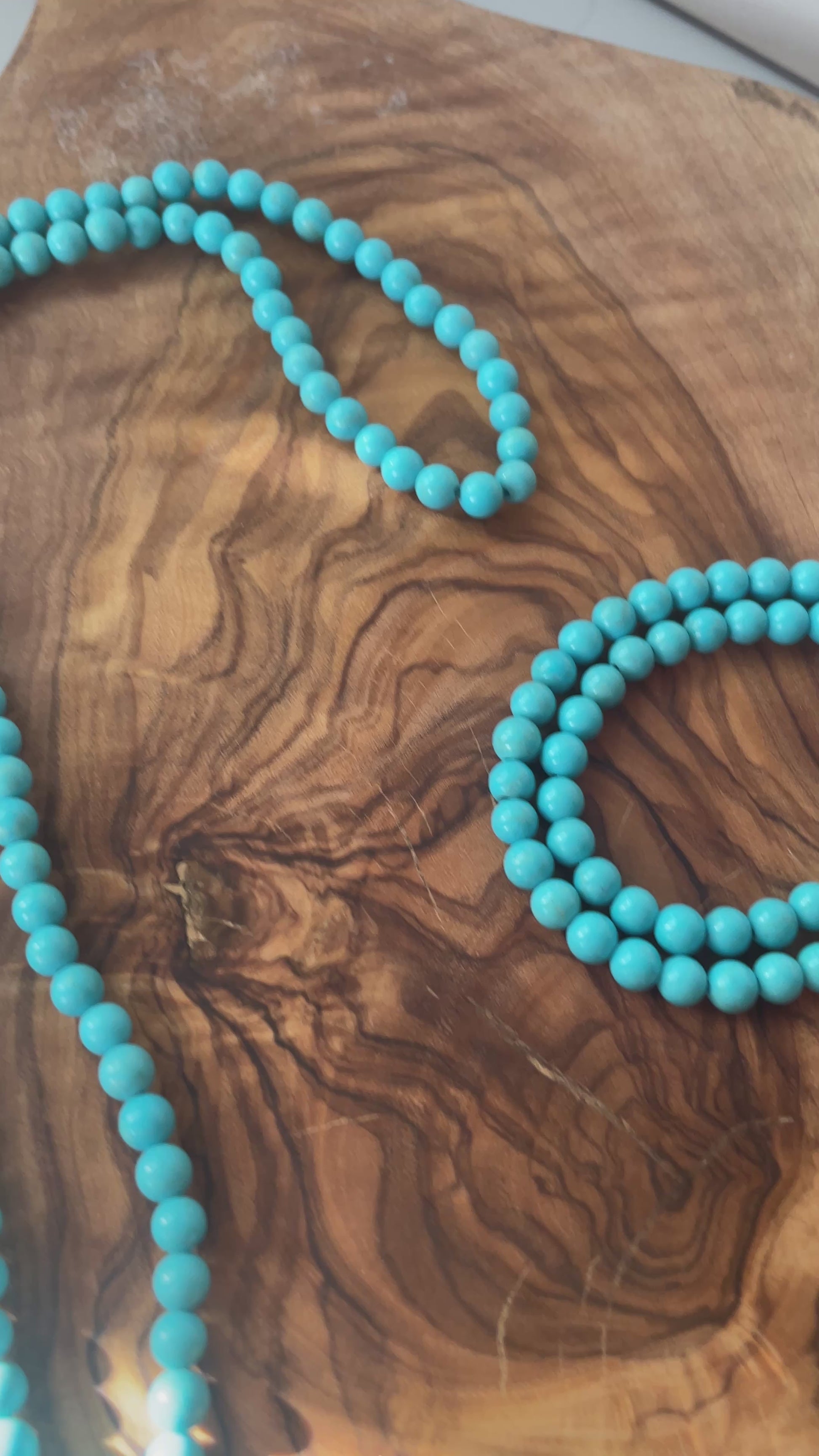 Semi Precious Stone Turquoise Stainless Steel Necklace
