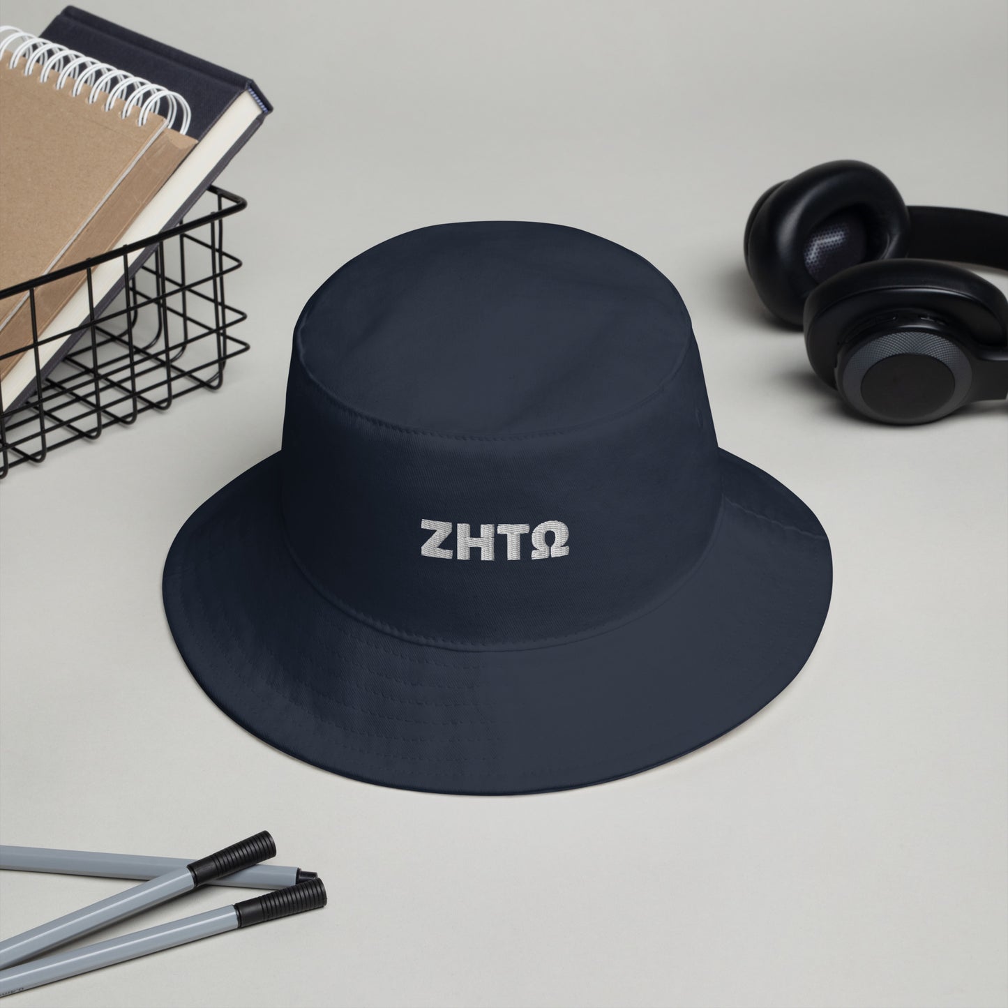 Zhtw Navy Embroidered Bucket Hat